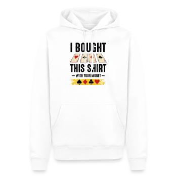Poker - Sweat à capuche Premium bio Homme - blanc - Devant - Nico (187cm)