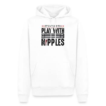 Play With Nipples Klempner Wortspiel Geschenk - Männer Premium Bio Hoodie - Weiß - Vorne - Nico (187cm)