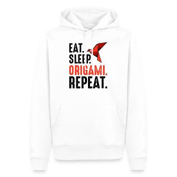 Eat Sleep Origami Repeat saying folding art gift - Men’s Premium Organic Hoodie - white - Front - Nico (187cm)