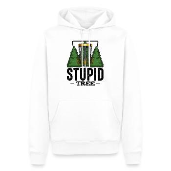 Stupid Tree Discgolf Spruch Frisbee Geschenk - Männer Premium Bio Hoodie - Weiß - Vorne - Nico (187cm)