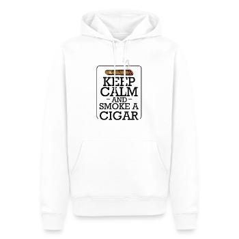 Keep Calm Zigarren Spruch Zigarrenraucher Geschenk - Männer Premium Bio Hoodie - Weiß - Vorne - Nico (187cm)