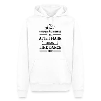 Alter Mann - Line Dance - Papa Opa Rentner - Männer Premium Bio Hoodie - Weiß - Vorne - Nico (187cm)