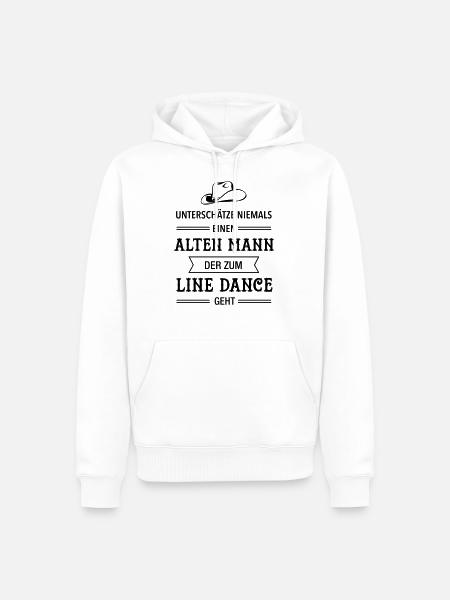 Vieil homme - danse de ligne - papa grand-père - Sweat à capuche Premium bio Homme - blanc