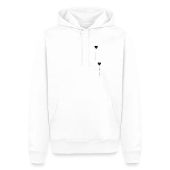 Ich liebe Dich - Liebe Dich selbst - Männer Premium Bio Hoodie - Weiß - Vorne - Nico (187cm)
