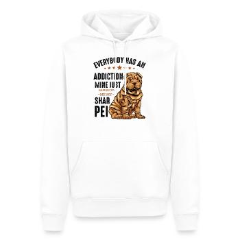 Shar Pei - Sweat à capuche Premium bio Homme - blanc - Devant - Nico (187cm)