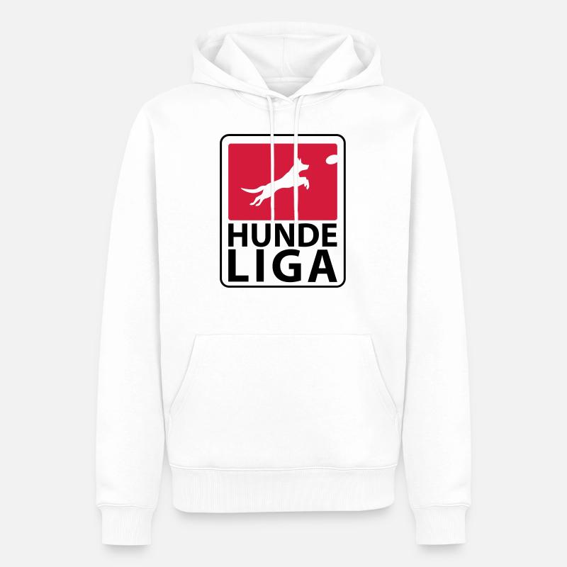 Hundeliga - Männer Premium Bio Hoodie - Weiß