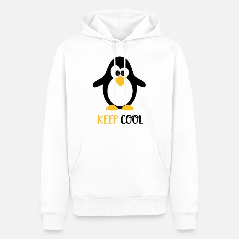 Pinguin - Männer Premium Bio Hoodie - Weiß