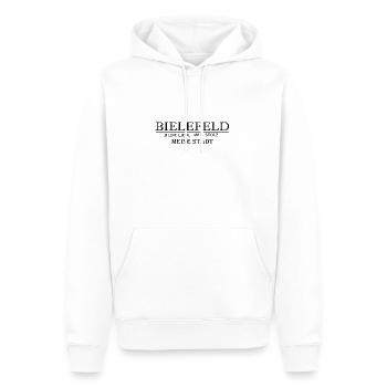 Bielefeld - Männer Premium Bio Hoodie - Weiß - Vorne - Nico (187cm)