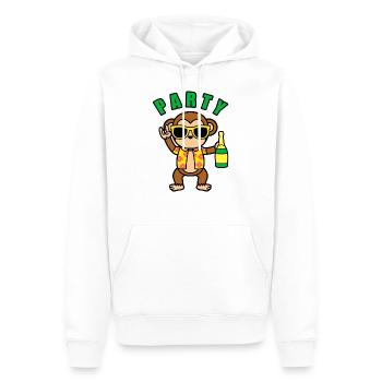 FÊTE Singe - Sweat à capuche Premium bio Homme - blanc - Devant - Nico (187cm)