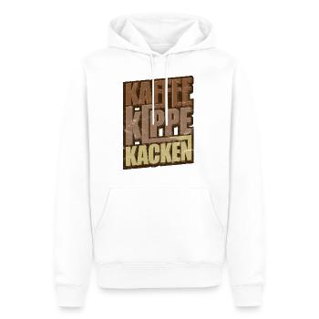 Kaffee Kippe Kacken Lustiges Sprüche Geschenk - Männer Premium Bio Hoodie - Weiß - Vorne - Nico (187cm)