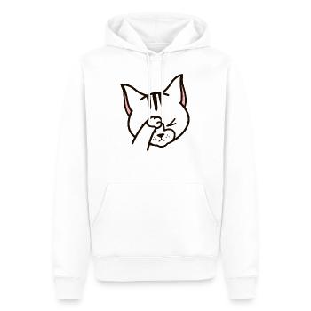 Facepalm Cat Kitten Meow Süße Tierillustration - Männer Premium Bio Hoodie - Weiß - Vorne - Nico (187cm)