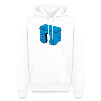 Arc de Triomphe - Sweat à capuche Premium bio Homme - blanc - Devant - Nico (187cm)