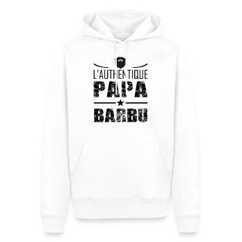 L'authentique papa barbu t-shirt cadeau homme - Sweat à capuche Premium bio Homme - blanc - Devant - Nico (187cm)