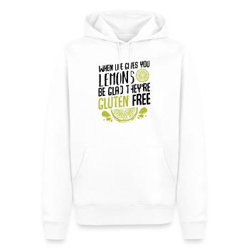 Fruit de citron - Sweat à capuche Premium bio Homme - blanc - Devant - Nico (187cm)