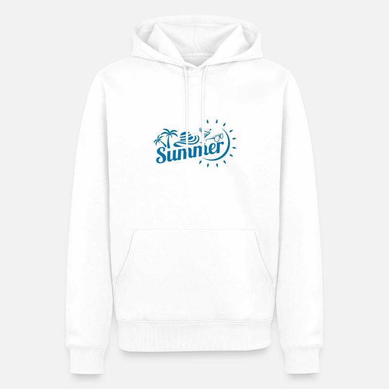 Summer Party Design - Sweat à capuche Premium bio Homme - blanc