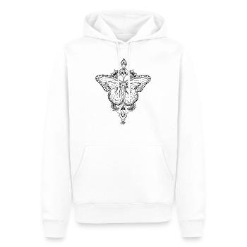Schmetterlings-Mandala-Stil Linienarbeit - Männer Premium Bio Hoodie - Weiß - Vorne - Nico (187cm)