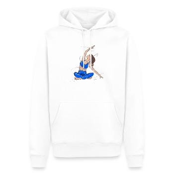Sexy Fitness Frau Stretching Yoga Pilates - Männer Premium Bio Hoodie - Weiß - Vorne - Nico (187cm)