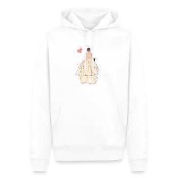 Mariée en robe de mariée avec voile - Sweat à capuche Premium bio Homme - blanc - Devant - Nico (187cm)