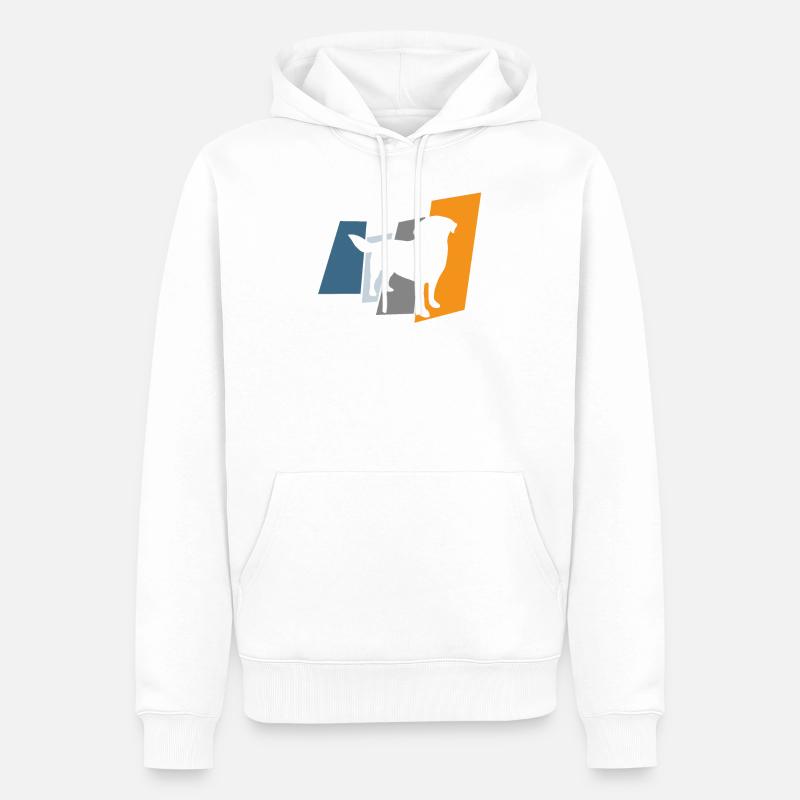 chiens - Sweat à capuche Premium bio Homme - blanc