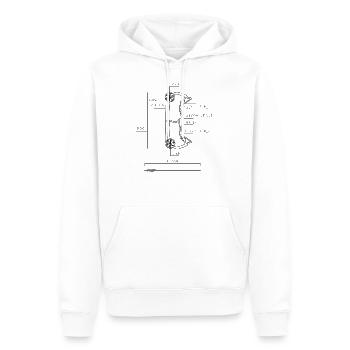 Compoundbogen Beschreibung Einzelteile Aufbau - Männer Premium Bio Hoodie - Weiß - Vorne - Nico (187cm)