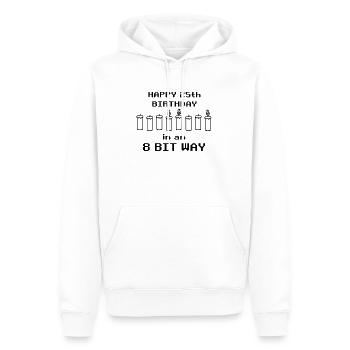 binär Happy Birthday 8bit 25 Geburtstag Nerd Gamer - Männer Premium Bio Hoodie - Weiß - Vorne - Nico (187cm)
