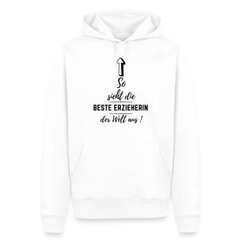 beste erzieherin der welt - Männer Premium Bio Hoodie - Weiß - Vorne - Nico (187cm)