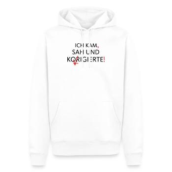 Ich Kam Sah Und Korrigierte Deutsch Grammatik - Männer Premium Bio Hoodie - Weiß - Vorne - Nico (187cm)