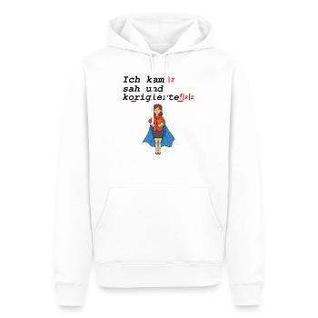 Ich Kam Sah Und Korrigierte Deutsch Lehrer Schule - Männer Premium Bio Hoodie - Weiß - Vorne - Nico (187cm)