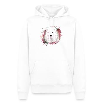 Samojede, chien, races de chiens, blanc, rouge,peinture - Sweat à capuche Premium bio Homme - blanc - Devant - Nico (187cm)
