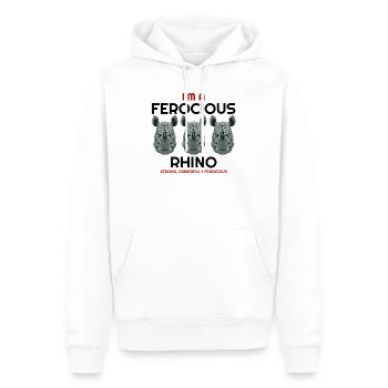 Ich liebe Rhino, Rhinos, Rhinozeros, Rhinohoodies, R - Männer Premium Bio Hoodie - Weiß - Vorne - Nico (187cm)