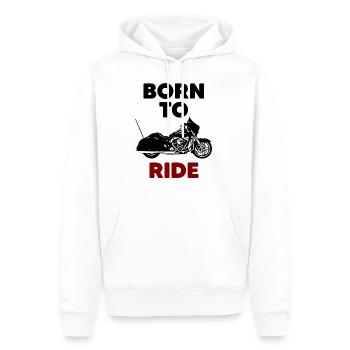 Rocker Oldschool Chopper Bobber Biker Gift - Men’s Premium Organic Hoodie - white - Front - Nico (187cm)