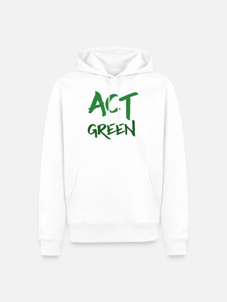Act Green - Ecology Act Green - Men’s Premium Organic Hoodie - white
