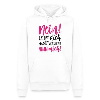 Nein Er hat dich nicht verdient Nimm mich - Männer Premium Bio Hoodie - Weiß - Vorne - Nico (187cm)