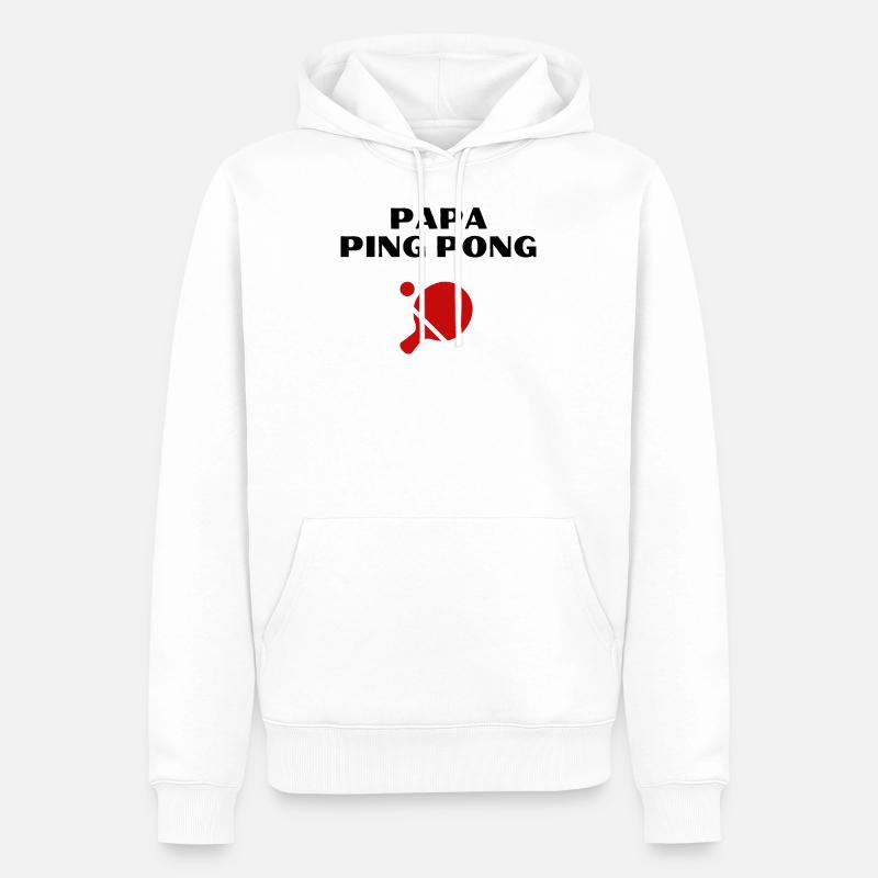 Papa Ping pong tshirt - Männer Premium Bio Hoodie - Weiß