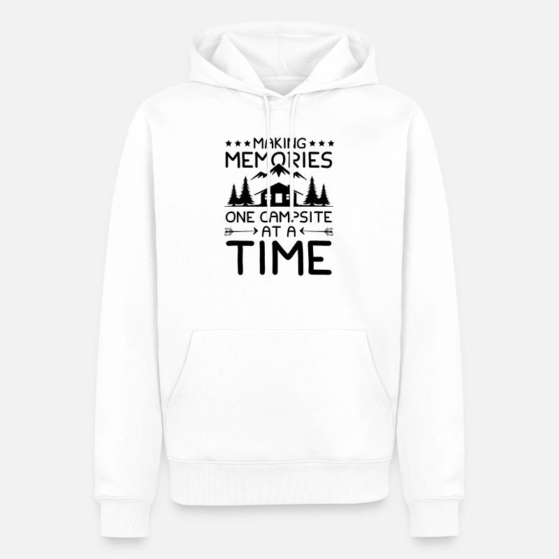 camping camp - Sweat à capuche Premium bio Homme - blanc