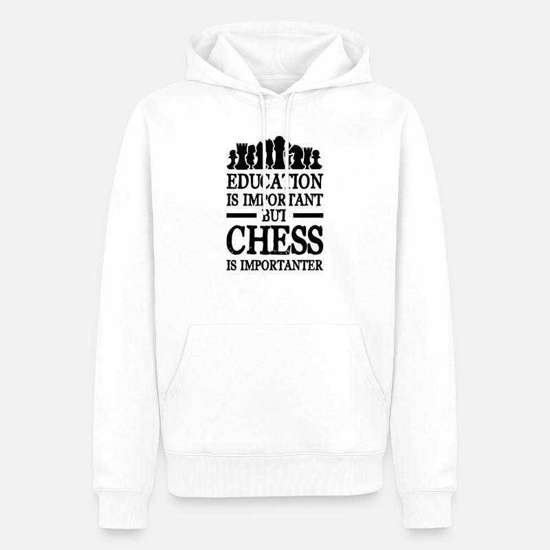 schach lernen - Männer Premium Bio Hoodie - Weiß