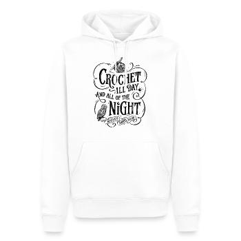 Crochet all day and all of the night / black - Männer Premium Bio Hoodie - Weiß - Vorne - Nico (187cm)