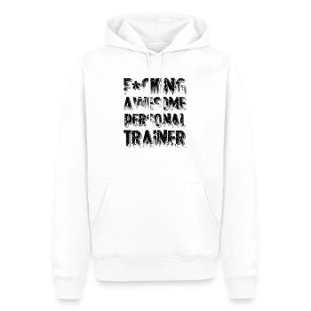 awesome personal trainer - Sweat à capuche Premium bio Homme - blanc - Devant - Nico (187cm)