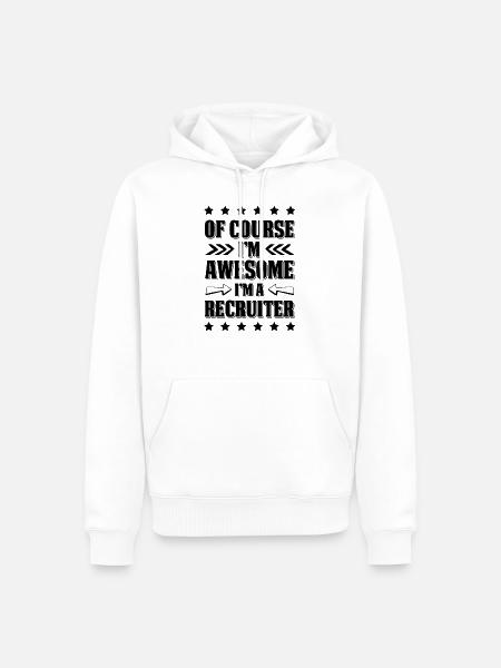 awesome recruiter - Men’s Premium Organic Hoodie - white