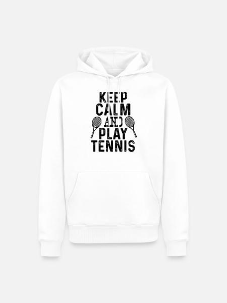 keep calm tennis - Männer Premium Bio Hoodie - Weiß