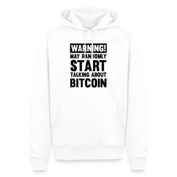 avertissement bitcoin - Sweat à capuche Premium bio Homme - blanc - Devant - Nico (187cm)