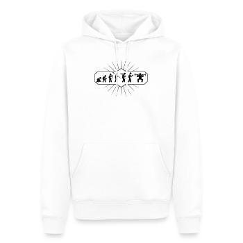 Evolution Kraftsport Krafttraining Gym Fitness - Männer Premium Bio Hoodie - Weiß - Vorne - Nico (187cm)