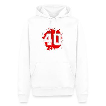 40 nombre de taches - Sweat à capuche Premium bio Homme - blanc - Devant - Nico (187cm)