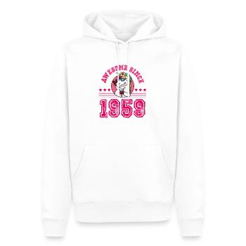 1959 Awesome Licorne - Sweat à capuche Premium bio Homme - blanc - Devant - Nico (187cm)
