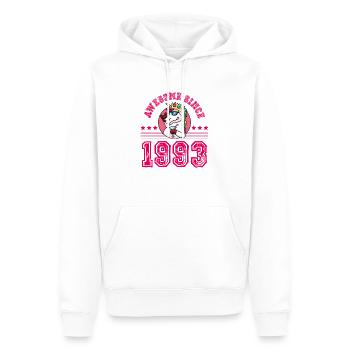 1993 Awesome Einhorn - Männer Premium Bio Hoodie - Weiß - Vorne - Nico (187cm)