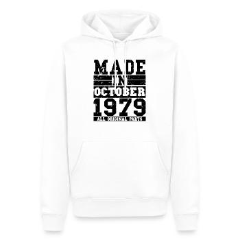 1979 Geburtstag Oktober Vintage Spruch - Männer Premium Bio Hoodie - Weiß - Vorne - Nico (187cm)