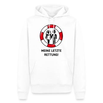 Meine Letzte Rettung! (Hochzeit / Brautpaar / POS) - Männer Premium Bio Hoodie - Weiß - Vorne - Nico (187cm)