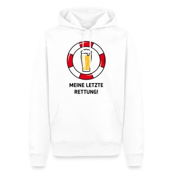Meine Letzte Rettung! (Bier / Willibecher / POS) - Männer Premium Bio Hoodie - Weiß - Vorne - Nico (187cm)
