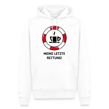 Meine Letzte Rettung! (Kaffee Kaffeetrinker POS2C) - Männer Premium Bio Hoodie - Weiß - Vorne - Nico (187cm)