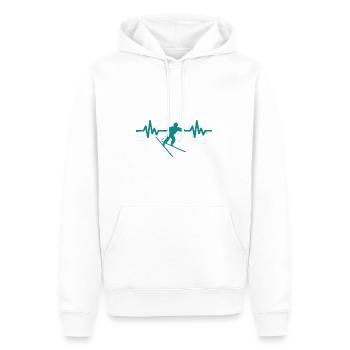 Heartbeat Ski Ski freestyle - Sweat à capuche Premium bio Homme - blanc - Devant - Nico (187cm)